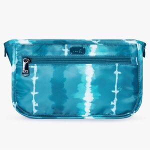 Lug Parasail Cosmetic Case Shibori Teal Tie Dye Lined Travel
